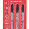 Lamina para Serra Tico-Tico em Aço Carbono  Encaixe Bosch, BIM, 75 x 1,2MM   3PÇS / MTX