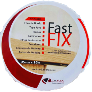 5 FITA DUPLA FACE FAST FIX PARA COLAR FITA DE BORDA 35MM 10 METROS 300631