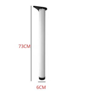PE DE MESA AÇO BRANCO 60X730MM COM REGULAGEM HARDT