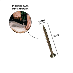 KIT 500 PARAFUSO 3,5X35 PH2 BICROMATIZADO