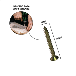 KIT 500 PARAFUSO 4,0X40 PH2 BICROMATIZADO