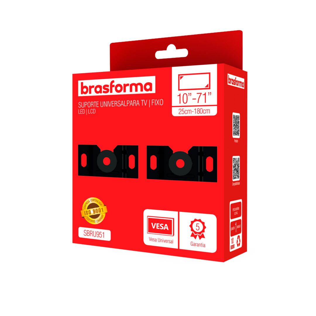 SUPORTE PARA TV UNIVERSAL 10 A 90 POLEGADAS BRASFORMA - Imagem 3