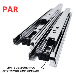 Corrediça Telescópica Média 450mm 22Kg Hardt