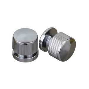 Botão Frances Estriado 19mm Zamac Cromado