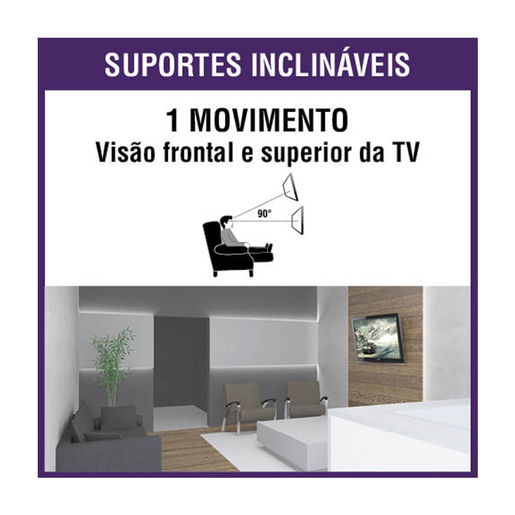 SUPORTE PARA TV UNIVERSAL INCLINÁVEL PARA TV 10-85 - Imagem 3